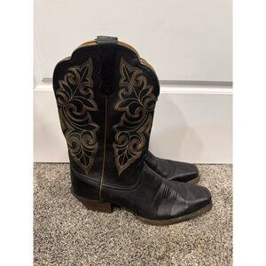 Ariat Womens Round Up Square Toe Limousine Black Size 9.5B